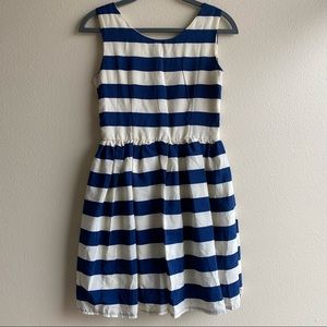 59 Seconds Navy and White Striped Dress